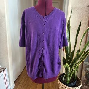 Thre3 Purple Short Sleeve Cardigan
